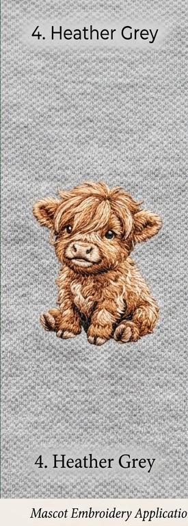 Mascot on Heather Grey Polo